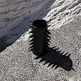"Handmade Pottery Spikes Black Flower Vase VI" - Vases in black by OWO Cerámica