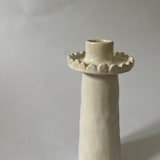 "tall scalloped vase" - Vases in white by Kristin Yezza