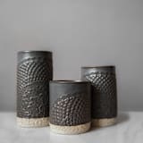"Lace Canister Large - Gunmetal" - Vases in gray by Handmade Studio TN