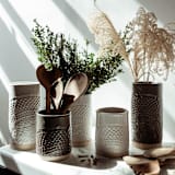 "Lace Canister Large - Gunmetal" - Vases in gray by Handmade Studio TN