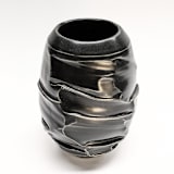 "faceted black vase" - Vases in black by Liz Vigoda