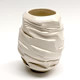 "Faceted white vase" - Vases in white by Liz Vigoda