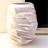 "Faceted white vase" - Vases in white by Liz Vigoda
