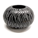 "Low round striped vase" - Vases in black by Liz Vigoda