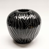 "Etched black vase" - Vases in black by Liz Vigoda
