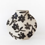 "Ceramic Vase Flowers Pattern" - Vases in beige by Inhee Ma