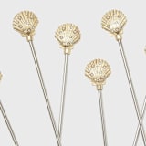 "Shell swizzle sticks" - Wine and Bar Tools in gold by Joanna Buchanan