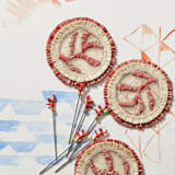 "Coral cocktail picks" - Wine and Bar Tools in orange by Joanna Buchanan