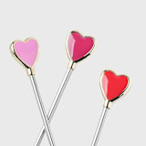 "Heart swizzle sticks" - Wine and Bar Tools in pink by Joanna Buchanan
