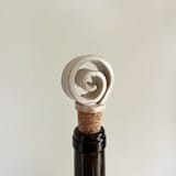 "Wine Topper - Swirl" - Wine and Bar Tools in white by Sidney Field