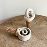"Wine Topper - Swirl" - Wine and Bar Tools in white by Sidney Field