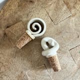 "Wine Topper - Swirl" - Wine and Bar Tools in white by Sidney Field