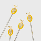 "Lemon swizzle sticks" - Wine and Bar Tools in yellow by Joanna Buchanan