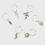 "Palm beach wine charms" - Wine and Bar Tools in gold by Joanna Buchanan