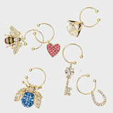 "Wedding wine charms" - Wine and Bar Tools in gray by Joanna Buchanan