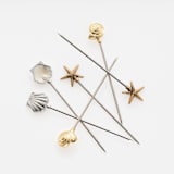 "Shell cocktail picks" - Wine and Bar Tools in silver by Joanna Buchanan