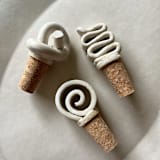 "Wine Topper - Ribbon" - Wine and Bar Tools in white by Sidney Field