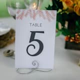"Silver Wire Infinity Table Number Card Holder, Set of 5" - Centerpieces and Tabletop Decor in silver by JV Country Creations