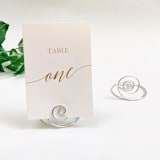"Silver Wire Spiral Table Number Card Holder, Set of 5" - Centerpieces and Tabletop Decor in silver by JV Country Creations