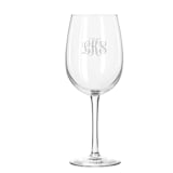 "Custom Monogram Stemmed Wine Glass" - Gifts for the Bride in clear by Papel Custom Design