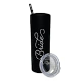 "Bride Tumbler | Black | 20 Ounce Stainless Steel" - Gifts for the Bride in black by Leslie Berry