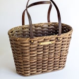 "The Large Wide Weave Market Basket in Dark" - Gifts for the Bride in brown by Millstream Home