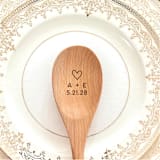 "Wooden Spoon Wedding Favor | Heart With Initials- Set of 5" - Favors in natural by The Homebody Society