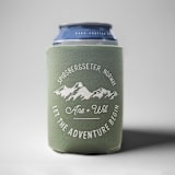 "Custom Mountain stamp can coolers, set of 50" - Favors in green by Rook Design Co