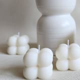 "Unscented Mini Bubble Candles, Set of 3" - Favors in white by MC silverlinings