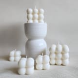 "Unscented Mini Bubble Candles, Set of 3" - Favors in white by MC silverlinings