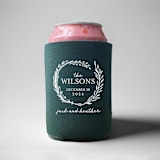 "Custom Wreath last name can coolers, set of 50" - Favors in black by Rook Design Co