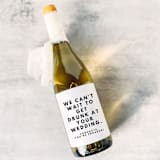"Engagement Gift Wine Label | We can't wait to get drunk at your wedding" - Couple Gifts in black by The Pretty Little Mess
