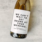 "Engagement Gift Wine Label | We can't wait to get drunk at your wedding" - Couple Gifts in black by The Pretty Little Mess