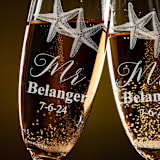 "Starfish Toasting Flutes - Set of 2" - Couple Gifts in clear by Great Little Favor Co
