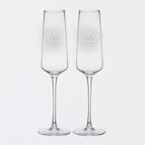 "Mr. and Mrs. Personalized Champagne Estate Glasses, Set of 2" - Couple Gifts in clear by Colin Supple