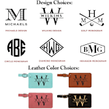 "Custom Engraved Vegan Leather Luggage Tag Set of 2 Monogrammed" - Couple Gifts in multicolorassorted-colors by Papel Custom Design