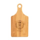 "Custom Engraved Wooden Paddle Bamboo Cutting Board" - Couple Gifts in natural by Papel Custom Design