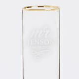 "Mr. and Mrs. Personalized Gold Rim Champagne Flutes, Set of 2" - Couple Gifts in clear by Colin Supple