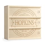 "Family Vintage - Personalized  Anniversary Wine Box" - Couple Gifts in natural by Artificer Wood Works