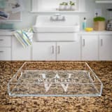 "Custom Engraved Acrylic Serving Tray Last Name Monogram" - Couple Gifts in clear by Papel Custom Design