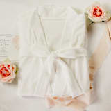 "White Velvet Bride Robe" - Couple Gifts in white by Jordan Perry