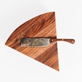 "The Walnut Cheese Block with Hand-Forged Knife" - Couple Gifts in beige by Millstream Home