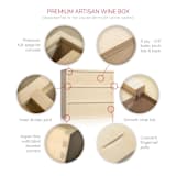 "Classic Trio - Anniversary Wine Box" - Couple Gifts in natural by Artificer Wood Works