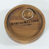 "Personalized Wood Ring Dish - Names + Date" - Couple Gifts in brown by Soulmatebox