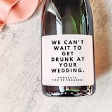 "Engagement Gift Wine Label | We can't wait to get drunk at your wedding" - Couple Gifts in white by The Pretty Little Mess