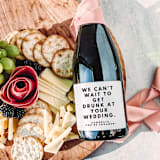 "Engagement Gift Wine Label | We can't wait to get drunk at your wedding" - Couple Gifts in white by The Pretty Little Mess