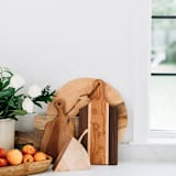 "The Maple Cheese Block with Hand-Forged Knife" - Couple Gifts in natural by Millstream Home