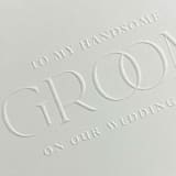 "Luxe Embossed Cream Bride & Groom Cards, Set of 2" - Couple Gifts in natural by Eva Tadros