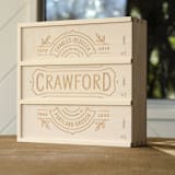 "Homegrown - Personalized Anniversary Wine Box" - Couple Gifts in natural by Artificer Wood Works