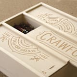 "Homegrown - Personalized Anniversary Wine Box" - Couple Gifts in natural by Artificer Wood Works